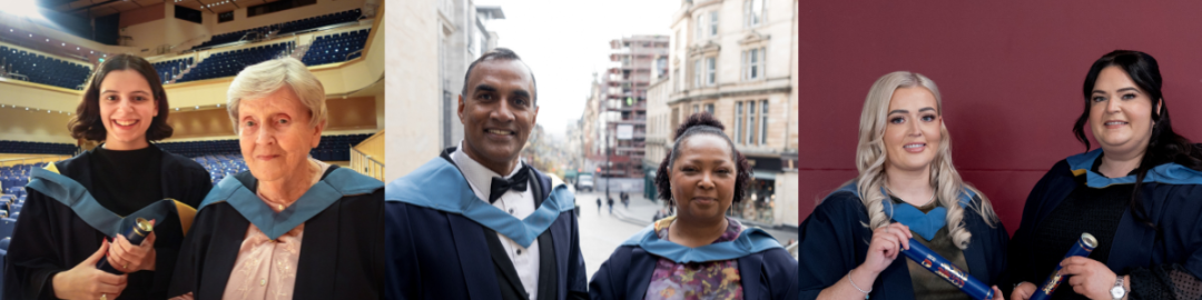 Abigail Craig and Norah Bennie, Elvis Mohammed and Arlene Warrick-Mohammed, and Nicole and Kayleigh Sharkey.