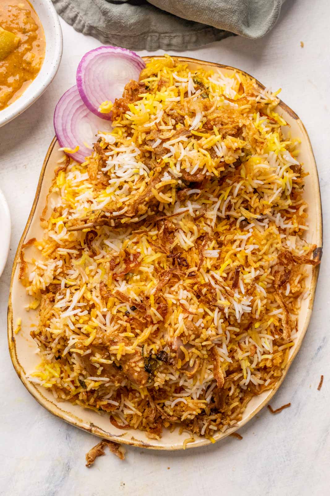 A plate of Mutton Biryani
