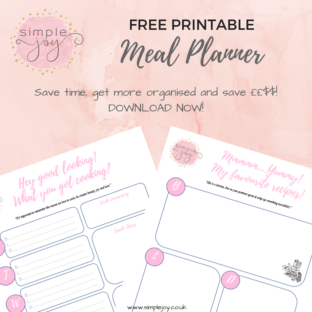 simple joy weekly meal planner simple weekly meal planner