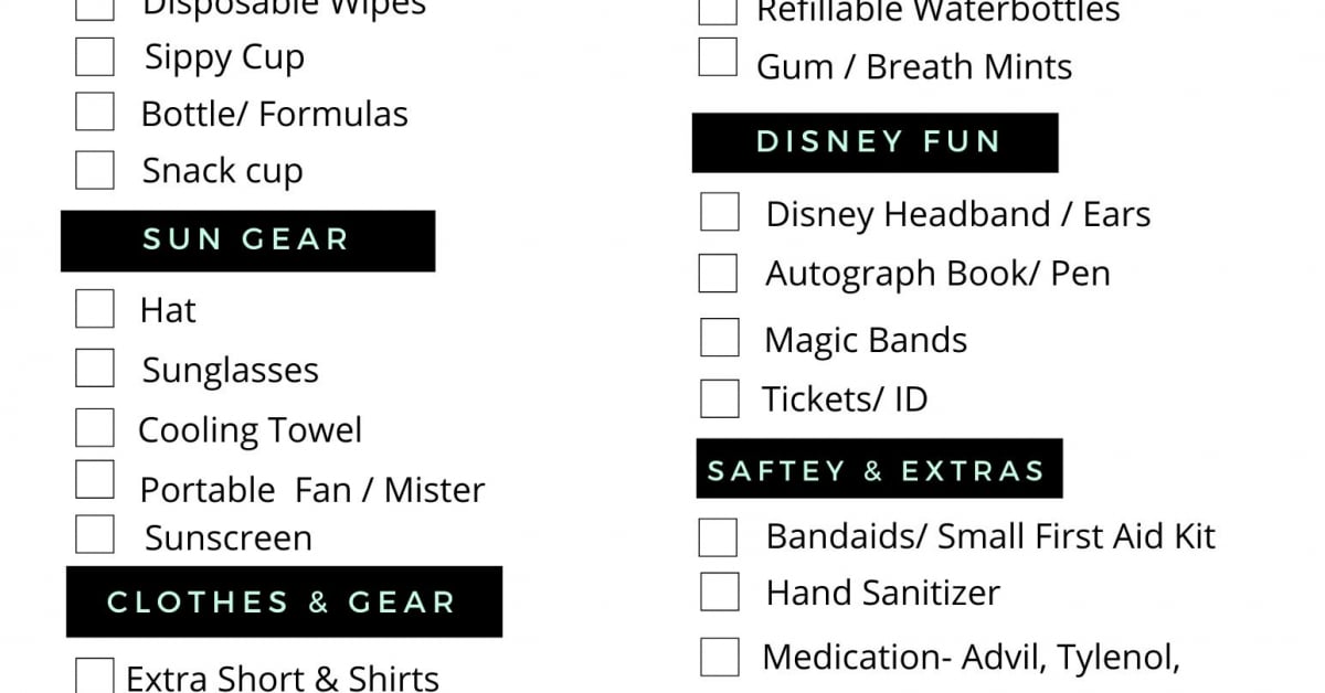 Ultimate Disney Packing Checklist for Your Park Bag
