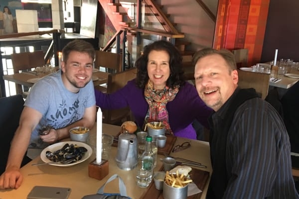 Sam Entwistle with Chris and Lisa